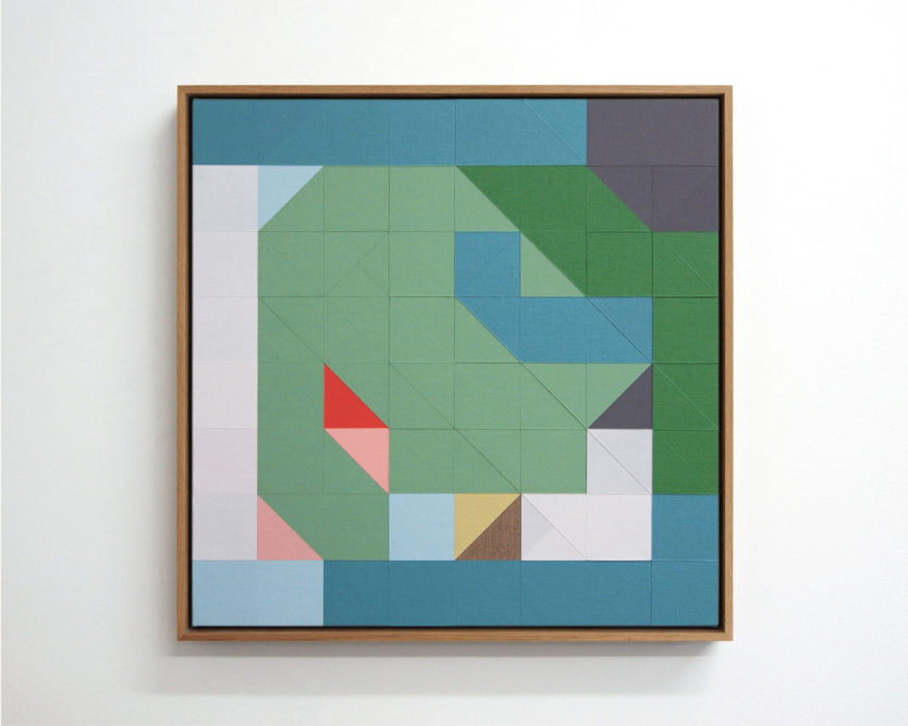 Chess Painting No. 117 (Lancel vs. Duchamp, Brussels, 1923)48 x 48 cm | gesso & primers on linen, oak frame | 2018