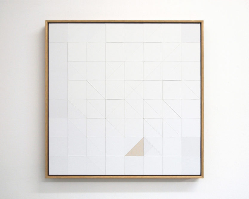 Chess Painting No. 131 (Shapiro vs. Duchamp, New York, 1947)
53 x 53 cm | gesso on canvas, oak frame | 2019