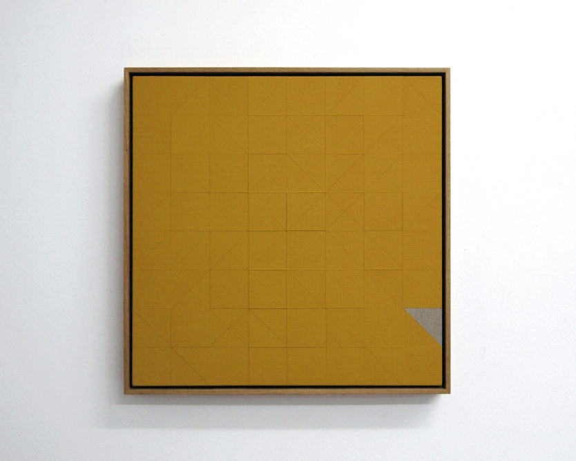 Chess Painting No. 132 (Piatigorsky vs. Duchamp, New York, 1961)
48 x 48 cm | gesso on linen, oak frame | 2019