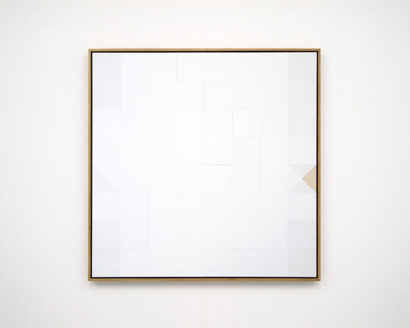 Chess Painting No. 99(Alekhine vs. Duchamp, blindfolded exhibition game, Paris, 1925)66 x 66 cm | gesso on canvas, oak frame | 2017