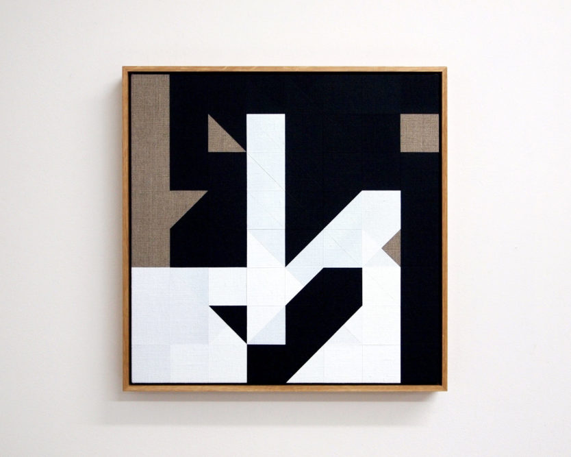 Chess Painting No. 113 (Duchamp vs. Raizman, La Baule, 1932)42 x 42 cm | gesso on linen, oak frame | 2018private collection